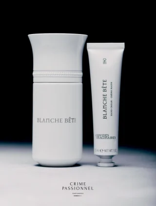 Re-discover the award-winning fragrance imagined by Philippe Di Méo in 2021, now unveiled in an all-white limited edition.“Be swept away by the legend of Blanche Bête, which embodies mystery and innocence. This is the story of a mystical unicorn, a creature of magic and beauty, which only those with the most open minds can see.”Now in a new form of a luxurious hand cream. It quickly soothes and nourishes skin to leave your hands feeling soft, smooth & fragranced.Free with the purchase of Blanche Bête Limited Edition📷 @tobiashoffmannn #crimepassionnel #nicheperfume #boutique  #liquidesimaginaires #blanchebetelimitededition