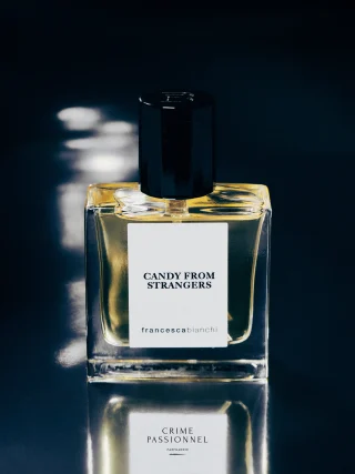 New Arrival!

Candy From Strangers explores the attraction of the unknown - the delicate space between desire and danger, where curiosity turns into irresistible tension. It evokes the charged moment when two strangers move beyond distance and into silent recognition: intimate, unexpected, and impossible to ignore.

The fragrance opens with refined citrus brightness and aromatic nuances, sharp yet controlled, like a lingering first glance. Iris and violet reveal a velvety, powdery heart wrapped in creamy sweetness, recalling caramel, soft cosmetics, and satin lipstick. As it settles, amber, patchouli, and woods bring depth and warmth, while subtle leathery and smoky facets create contrast and tension, leaving behind a magnetic trail that clings closely to the skin.

📷 @tobiashoffmannn 

#crimepassionnel #nicheperfume #perfumeboutique #candyfromstrangers
